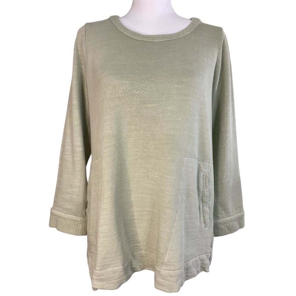 Pure Jill Organic‎ Cotton Tunic Top Light Green Size S Petite